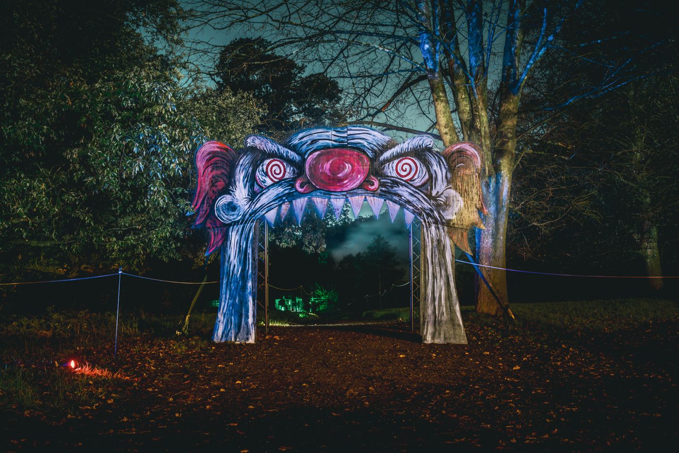 Clown-mouth entrance in the woods